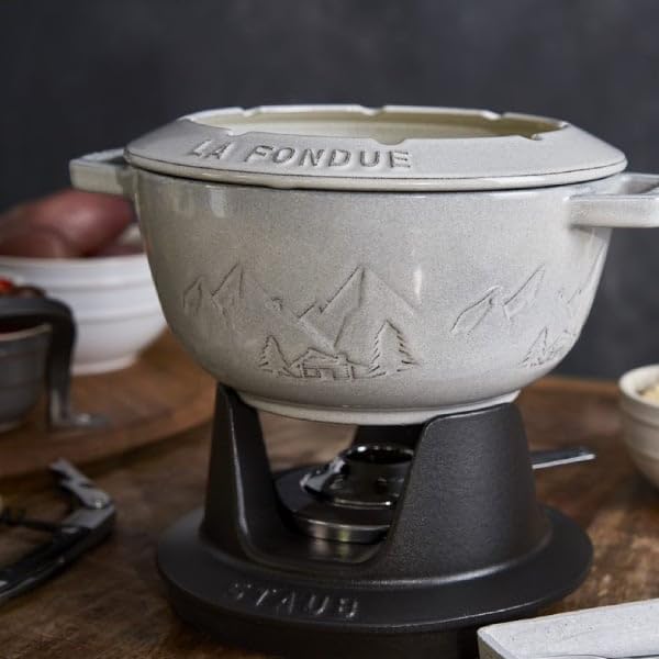 STAUB - Service A Fondue en Fonte 20 CM Truffe Blanche