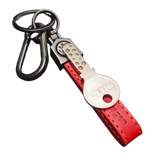 Image of Leather Keychain for Bike & Car Keys | 4 Color Leather with Durable 360 Degree Rotate head and Safety Metal Clip