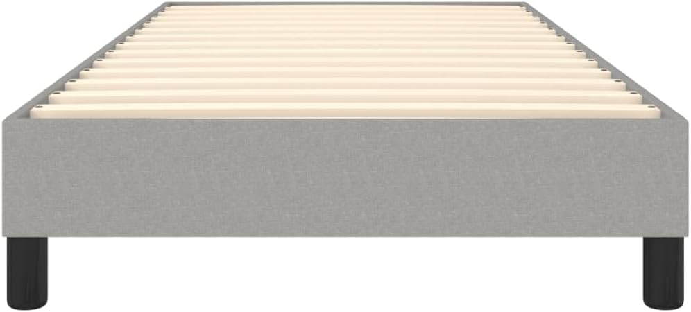 Twin XL Light Grey Fabric Bed Frame with Sturdy Platform Foundation, Durable Polyester Material, Easy Assembly, Nonslip Design, Modern Minimalist Bedroom Furniture for Mattress Support