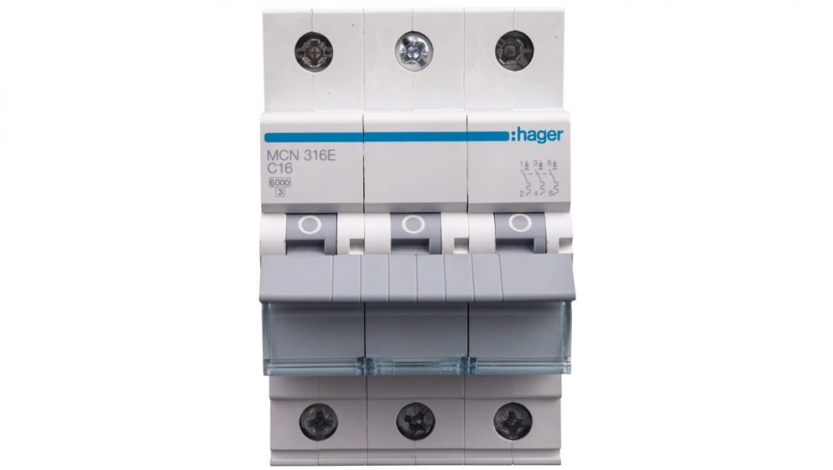 MCN316E OVERCURRENT CIRCUIT BREAKER C 16A 3P 3M 6KA