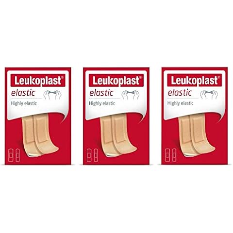 Leukoplast Elastic First Aid Plaster Strips - Flexible Adhesive Soft Absorbent Fabric Pads - Finger Cuts, Blisters & First Aid Accessory - 40 PCs (x3 Pack) Cover