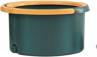 Cubo de trapeador Plano Trapeador Giratorio y balde Mopa giratoria Redonda para Piso de Lavado Mopa Plana húmeda y Seca Autoexprimidor para el hogar (Color: Verde)