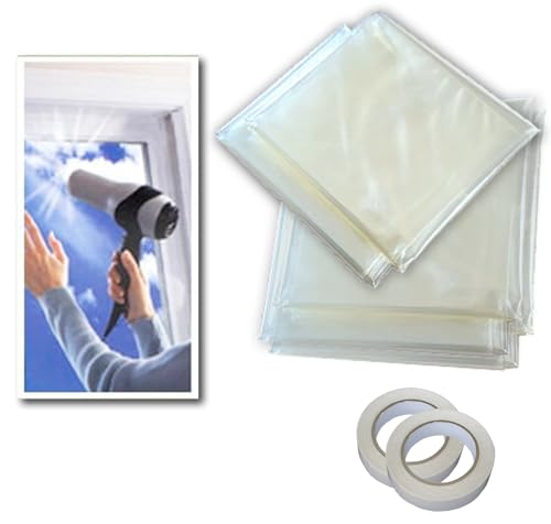 Window Insulation Shrink Plastic Film – 4-Pack Fit Inside Storm Windows Kit, 42 x 62 In.