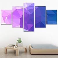 SIGNWIN 5 Panel Canvas Wall Art Modern Art Contemporary Digital Art Dramatic Geometric Multicolor Patterns for Home Decorations Ready to Hang - 60