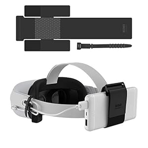 KIWI design VR Power Bank-bevestigingsriem Compatibel met Quest 3/Quest 2 Accessoires Compatibel voor meerdere maten Mobiele stroomvoorziening Bevestigd op de VR-kop