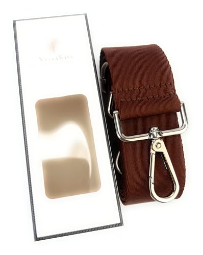 Image of Purse Strap Replacement for Crossbody Bags & Handbags | Premium Webbing with Silver Hardware Clip-On Installation Adjustable Length Comfortable Wide Guitar Style Strap