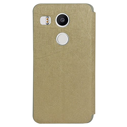 Image of Heartly Premium Luxury PU Leather Flip Stand Back Case Cover for LG Nexus 5X LG-H791 Nexus 5 2015 Hot Gold (Not for LG Nexus 5)