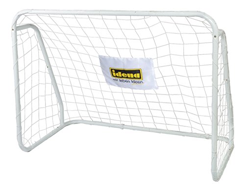 Idena 40099 - Fußballtor aus Metall mit Netz, ab 6 Jahren, ca. 124 x 96 x 61 cm, schnelle Montage, ideal für Garten, Park, Strand oder Halle