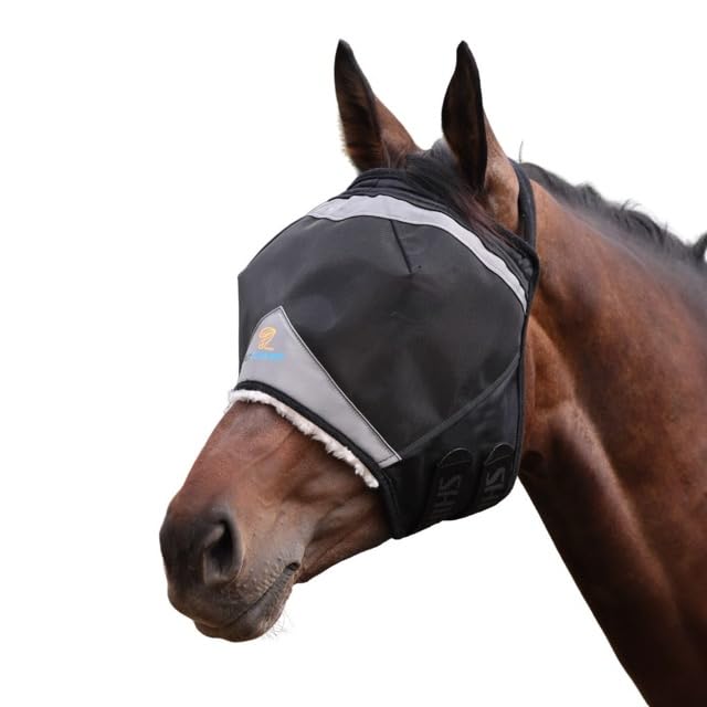 Masque anti-mouches en maille fine pour poney serein au paddock