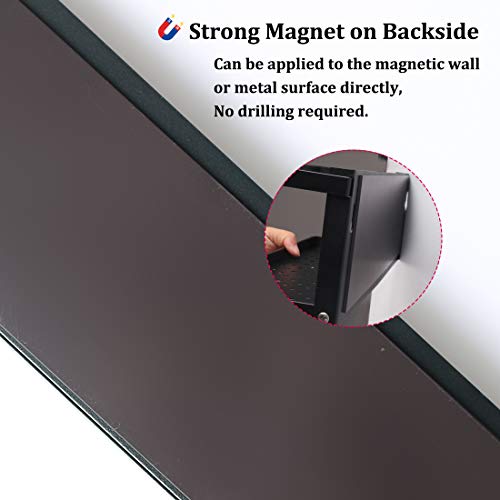 Haturi Fridge Spice Rack, Magnetic Shelf with Paper Towel Holder Single Tier Kitchen Refrigerator Storage Rack (Small,Black)