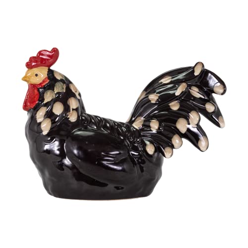 Tic Collection 35-093 Whimsical Black Rooster Statue #TOP2