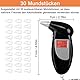 Alkoholtester, Polizeigenau Promillemessgerät Professioneller Alkoholmessgerät mit 30 Mundstücke, Alkohol Tester mit Halbleiter Sensorik und Digitaler LCD-Bildschirm