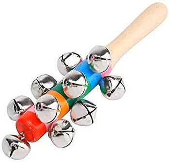 Toddler Wood Beautiful Toy For Babies (Jhunjhuna) Best & Unique Gift For Children 10 Ghunghru (Pack Of 1),Multicolor
