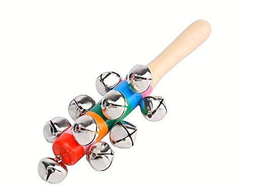 Toddler Wood Beautiful Toy For Babies (Jhunjhuna) Best & Unique Gift For Children 10 Ghunghru (Pack Of 1),Multicolor