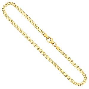 Gouden ketting 333 of 585 voor dames/heren van origineel geelgoud, breedte 2.9 mm, Dubbele kinketting 8 of 14 k, Karabijnsluiting met lus met stempel, lengte 42-80 cm