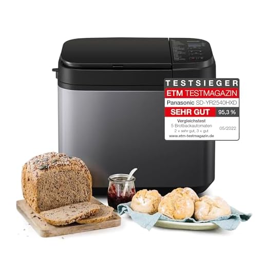 Panasonic SD-YR2540 Premium Grau Vollautomatischer Brotbackautomat, horizontales Design und Hefespender, 32 automatische Programme, zwei Temperatursensoren, 13-Stunden-Zeitvorwahl, Grau