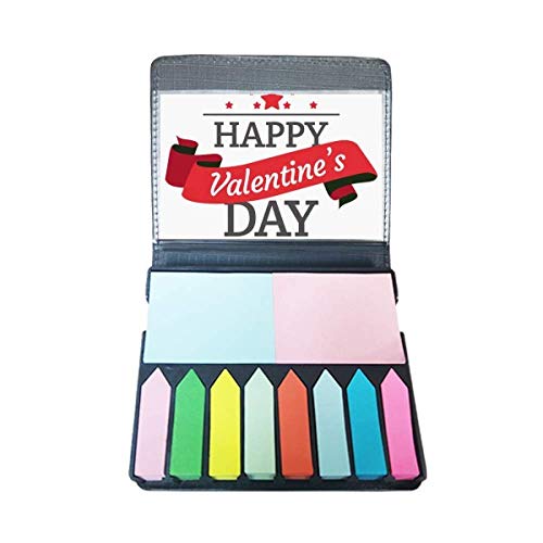 Page marqueur couleur en boîte et papeterie autocollante Saint-Valentin