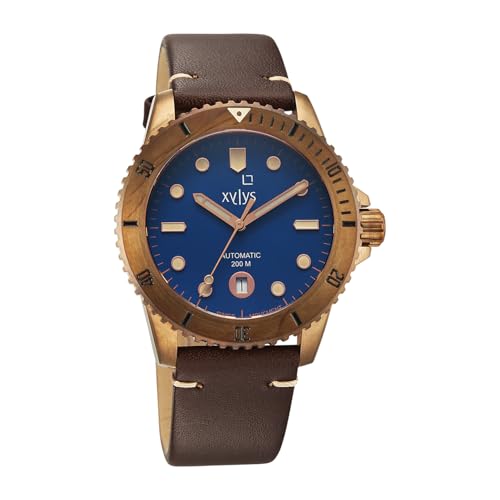 Image of Xylys Mariana with Analog with Date Automatic Blue Dial Brown Leather Strap Watch for Men - 40064KL02E