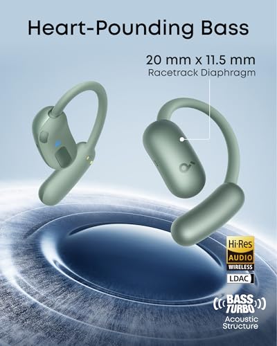 Image of soundcore AeroFit 2 by Anker, Open-Ear Headphones, Real-Time Translation Earbuds, 4 Adjustable Positions for Every Ear Size, 2x Richer Bass, Hi-Res, 42H Playtime, IP55,AI Clear Calls,Wireless Charging