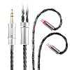 FAAEAL IEM Cable,16-Strand OFC Silver-Plated Earphone Upgraded Cords,2Pin 0.78mm 1.5m HiFi in Ear Monitor Cable for TANGZU Xuan NV 7HZ Zero2 Legato BLON BL03 TRN Shell Jaws Black 0.78 3.5mm