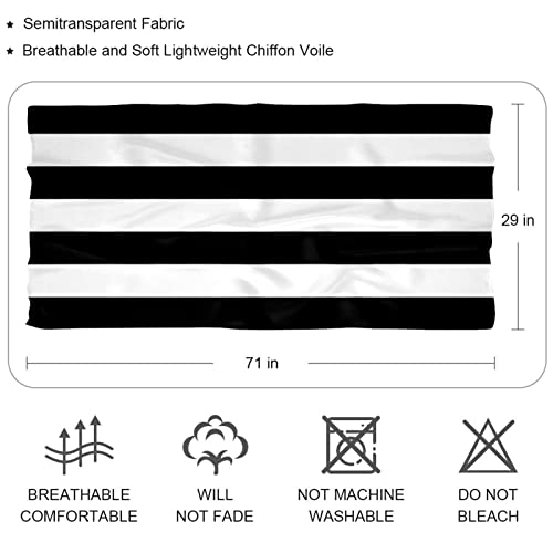 Women's Silky Scarf, Modern Black White Stripes Geometric Chiffon Shawl and Wraps for Evening Party, Weddings2