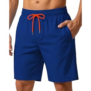 9 Inch Men Swim Trunks with Mesh Lining Quick Dry Breathable Pockets for Summer Beach Cruise Water Park Gym Running X-Large Solid Navy
