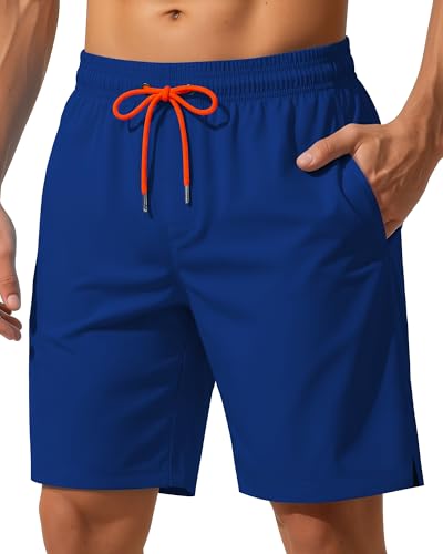 9 Inch Men Swim Trunks with Mesh no Compression Liner