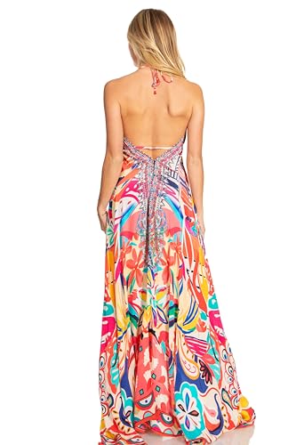 Image of Sakkas Lizi 2025 Womens Maxi High-Low Halter Handkerchief Long Dress Beach Party