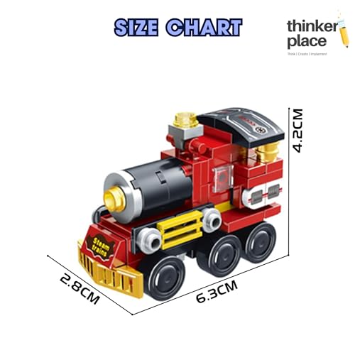 Image of STEM Toy Train Building Blocks Set (94 Pcs, 8-in-1) | DIY Steam Locomotive Train Kit for Kids 7+ Years (Boys & Girls) | Educational Robotics Toy | Engineering, Creativity