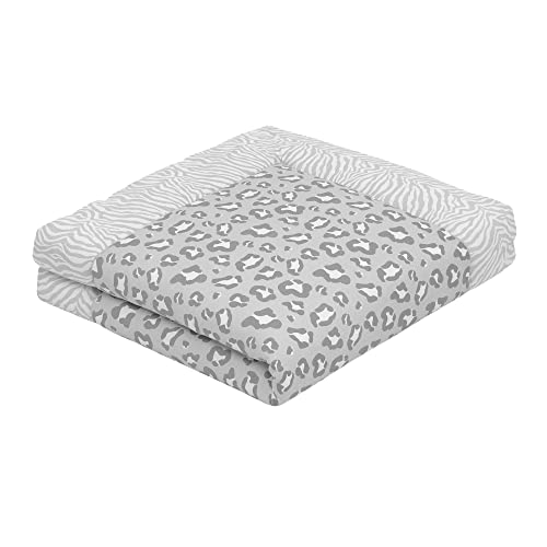 emma & noah Premium Baby Krabbeldecke, Extra Weich Gepolstert, OEKO-TEX - Frei von Schadstoffen, Bio-Baumwolle, Hochwertige Verarbeitung (Leo Grau, 120x120 cm) Cover