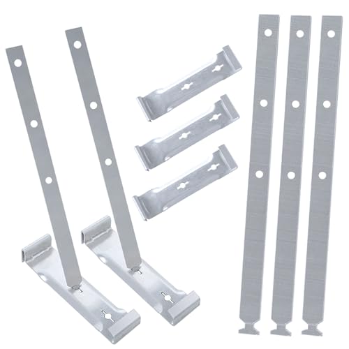 25 Pcs 5 inch Aluminum Roof Gutter Hanger with Straps for Aluminum and Steel Roof Gutters Fixing without Eaves