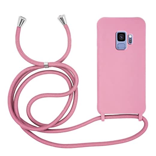 MyGadget Handykette für Samsung Galaxy S9 - [ Hülle mit verstellbaren Band ] - TPU Handyhülle mit Handyband zum Umhängen - Kordel Schnur Case Schutzhülle - Rosa