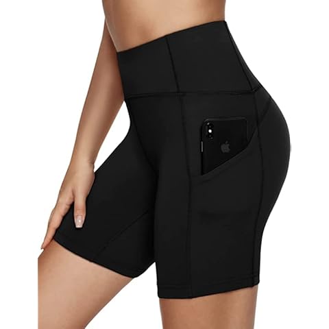 QUEENIEKE Damen Radlerhose Dehnbar Sporthose Kurze Blickdicht-Laufshorts Cover
