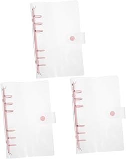 VILLCASE 3 Peças Capa Transparente De Folhas Soltas Pastas De Arquivo Portáteis Fichário De Orçamento Recarregável Protetor De Capa De Fichário Pasta De Folhas Soltas Capa De Fichário
