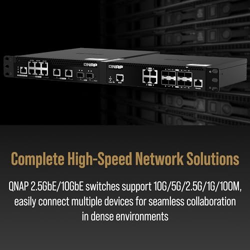 Image of QNAP QSW-M3212R-8S4T-US 12-Port Half-Width Rackmount 10GbE Switch | Managed Network Switch, Layer 2, Web Management