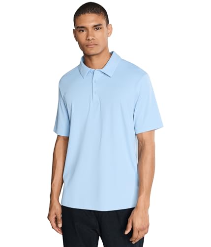 Beyond Yoga Mens All in Active Polo Blue Mist Medium
