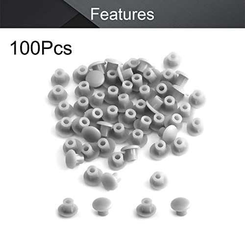 Image of MroMax 100Pcs Screw Cap Cover 3 /16inch Bottom Dia Fit for 4.5-5mm Diameter Hole Plastic Tube Cover Shelf Peg Hole Plugs for Cupboard Bookshelf Shelf Closet Cabinet Bracket Furniture Gray Tone
