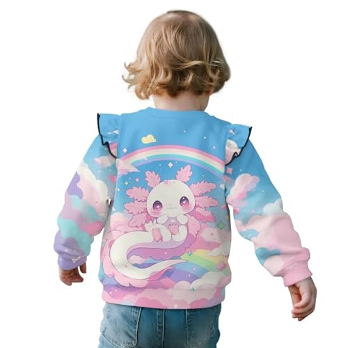 Cute Top for Girls 1-8T Long Sleeve Sweatshirt with Ruffle Trim Casual Crewneck Pullover Tops for Holiday Outdoor3