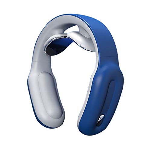Neck Massager,Intelligent Portable Neck Massage with Heat Cordless,3 Modes 15 Levels Smart Deep Tissue Trigger Point Massage Use at Home,Outdoor,Office,Car (blue)