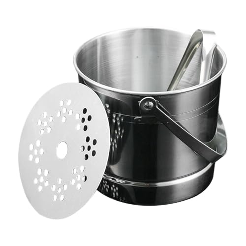 Cubo de hielo de acero inoxidable de 1L con pinza para no aguar el vino
