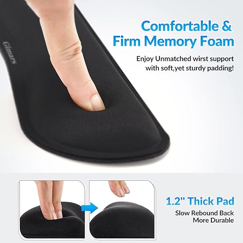 Gimars KR-TUMG-8CK3 63D High-Density Thicken Memory Foam Keyboard Wrist Rest, 17.3'' Enlarge Ergonomic Wrist Rest With Anti-Slip Rubber Base For Typing Pain Relief, Office, Gaming, Computer, Laptop, Mac thumb #3