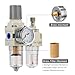 LNCHKA Air Pressure Regulator with Pressure Gauge(0-150PSI),Water Separator for Air Compressor Semi-Auto Drain 1/4 NPT Threaded Interface