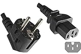 Stecker 1: 3-Pin Netzstecke CEE 7/7, Schutzkontaktstecker 90 Grad Winkel ( Schuko )