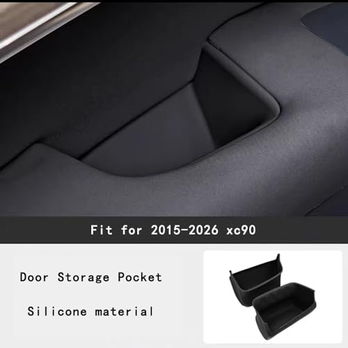Tapete para porta vasos Volvo XC90 XC60, silicona negra miniatura 4