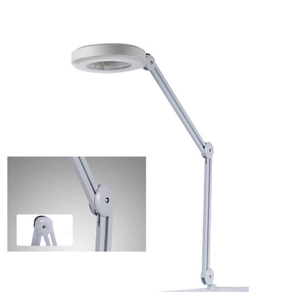 Lupa 5X LED Lampa podłogowa ze szkłem powiększającym - Regulowana podstawa, ramię obrotowe, lupa do czytania, lampa z gęsią szyją Keep it in mind