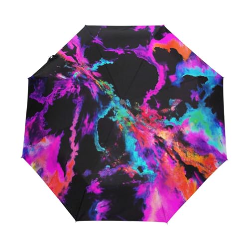 Parapluie pliable automatique Tie Dye résistant pour ne plus jamais être mouillé