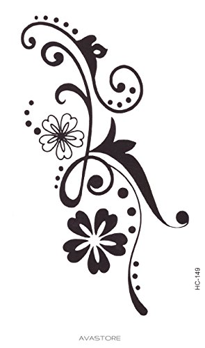 Tatouage Temporaire Femme Brin Fleuri Noir Tatouage Éphémère pour Femme Brin Fleuri - AVASTORE Cover