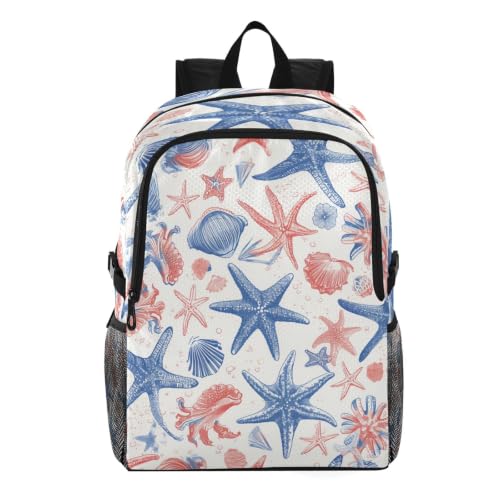 Sac à dos de randonnée pliable art étoile de mer pour vos excursions et voyages en bord de mer