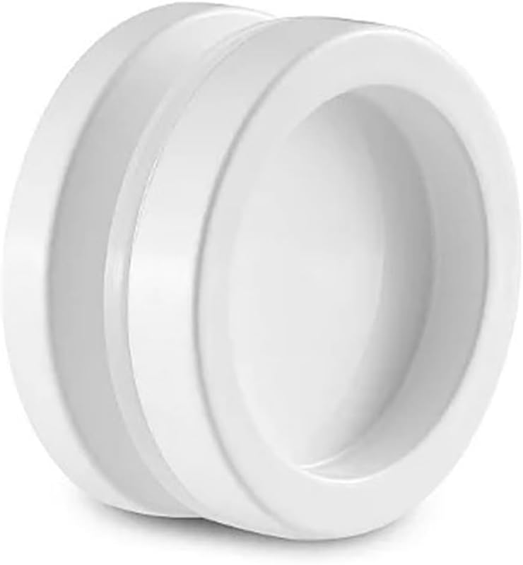 Puxador Concha De Transpasse Tec Vidro Para Box Banheiro Branco Furação 14mm