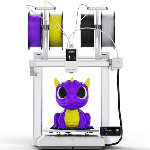Anycubic Kobra X Multicolor 3D Printer with ACE 2nd-Gen Technology 600mm/s Max Speed Native 4-Color & 19-Color Max Expansion with 4 x ACE 2 Pro Hardened Steel Nozzle 260x260x260mm